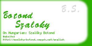 botond szaloky business card